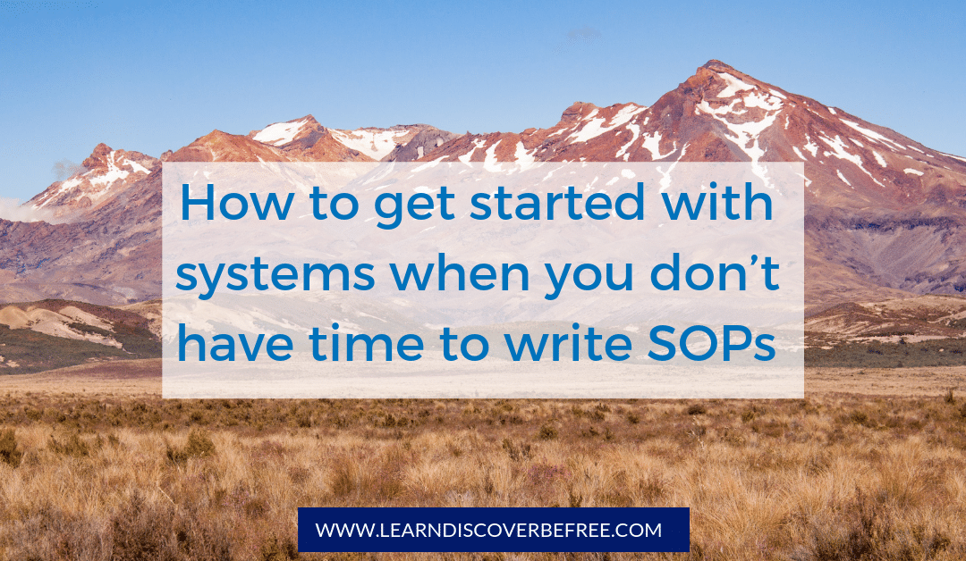 Get started with systems without writing  SOPs every day