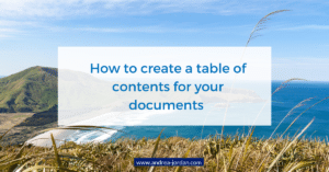 How to create a table of contents for your documents
